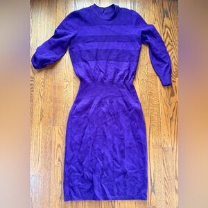 Vintage SCHRADER Knit Purple Dress  Size 8